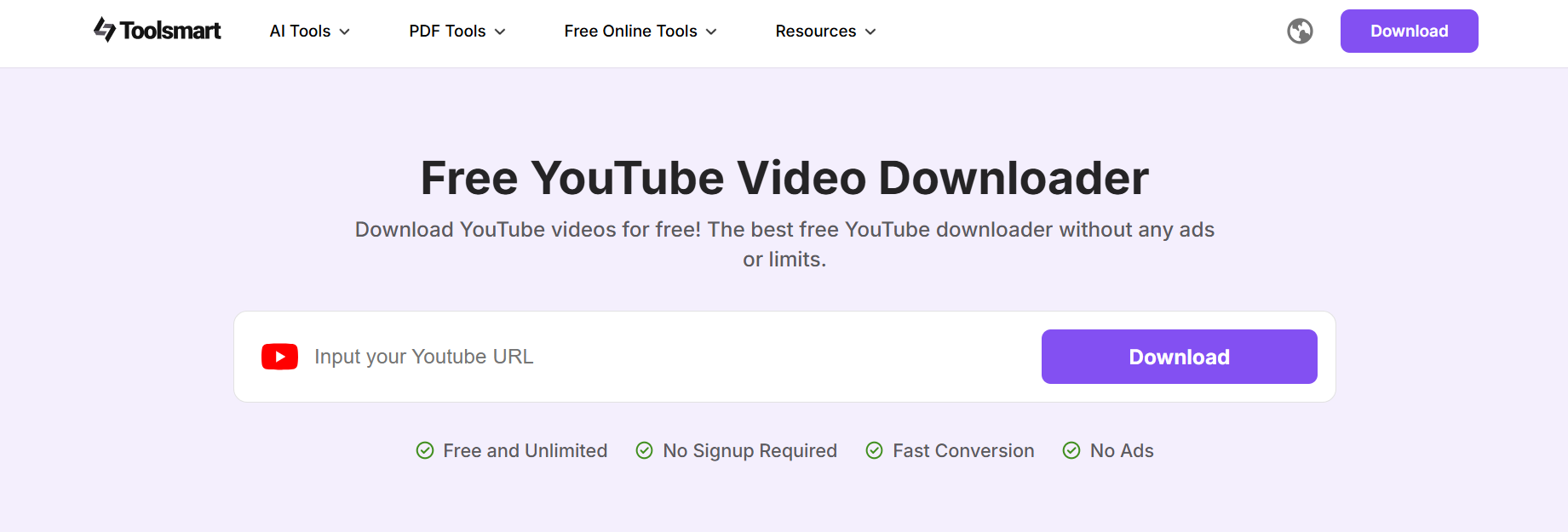 Toolsmart’s Youtube Video Downloader