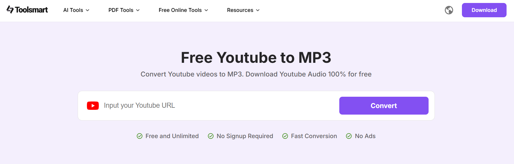 Toolsmart Free YouTube To MP3