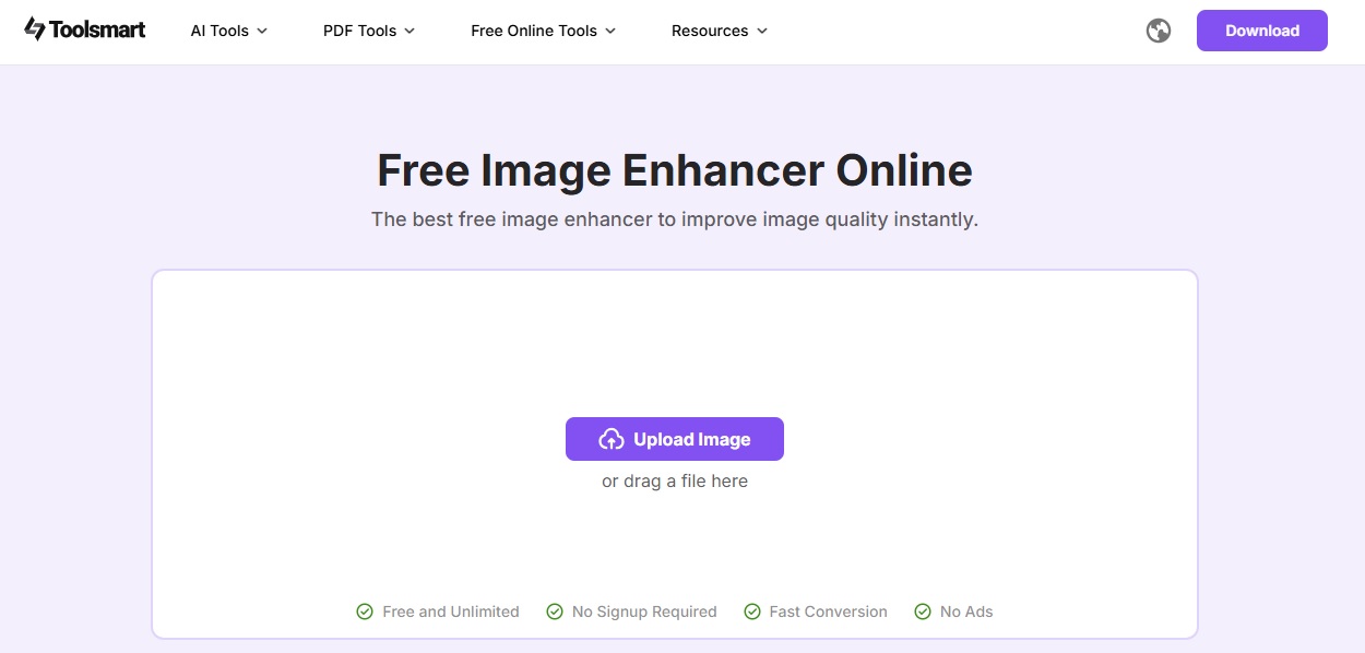 Toolsmart Image Enhancer Official Website