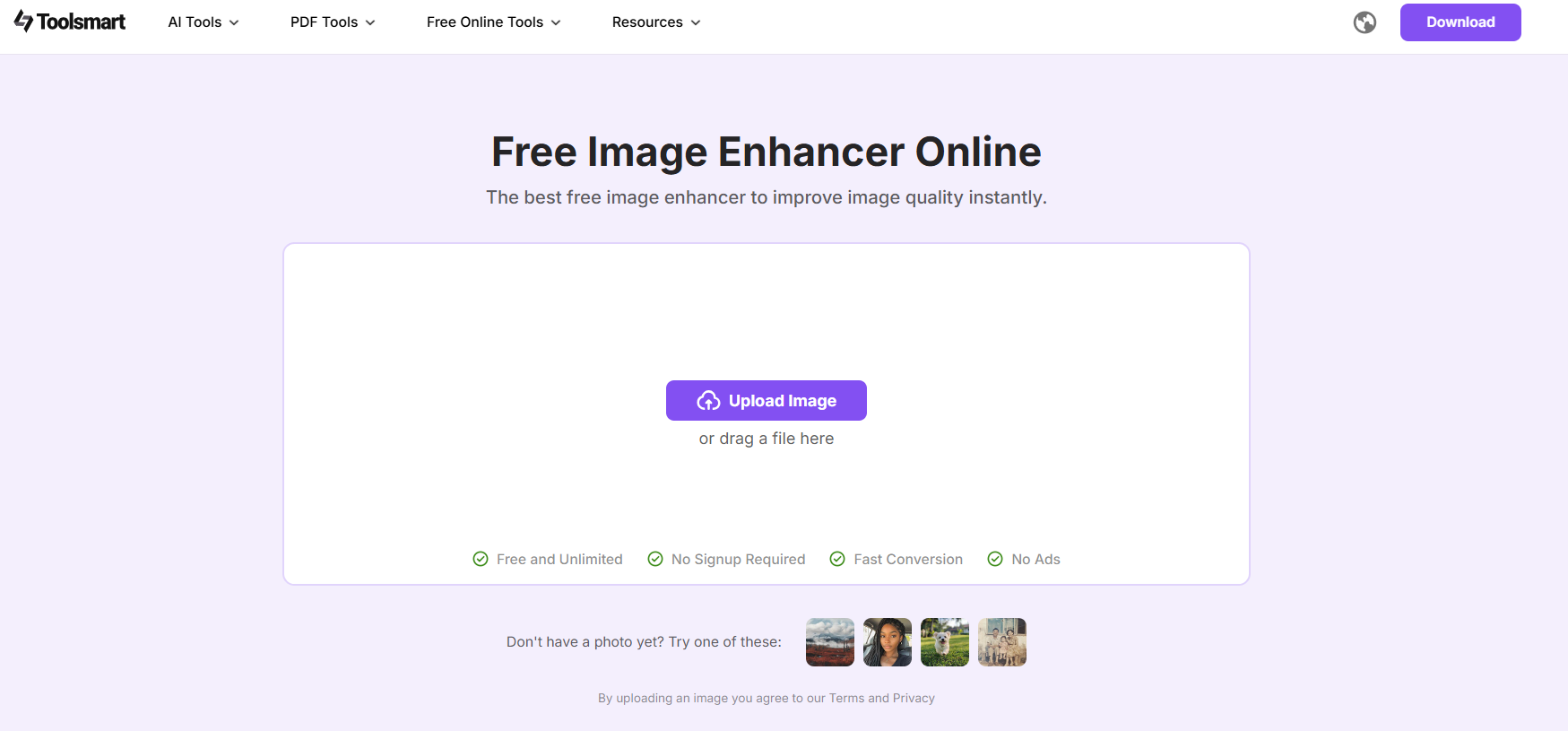 Toolsmart Free Image Enhancer Online Tool