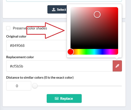 Selecting the Color