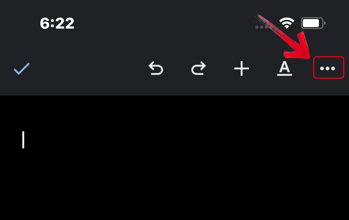  Google Docs Mobile menu button