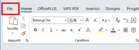 Clicca su File