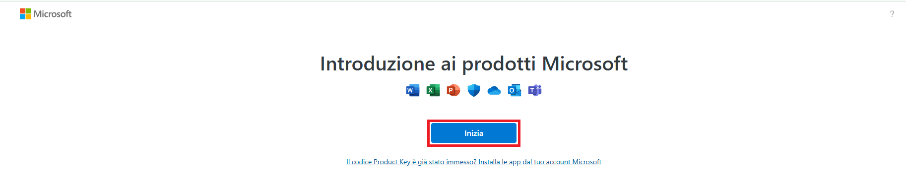  Pagina di configurazione di Microsoft Office