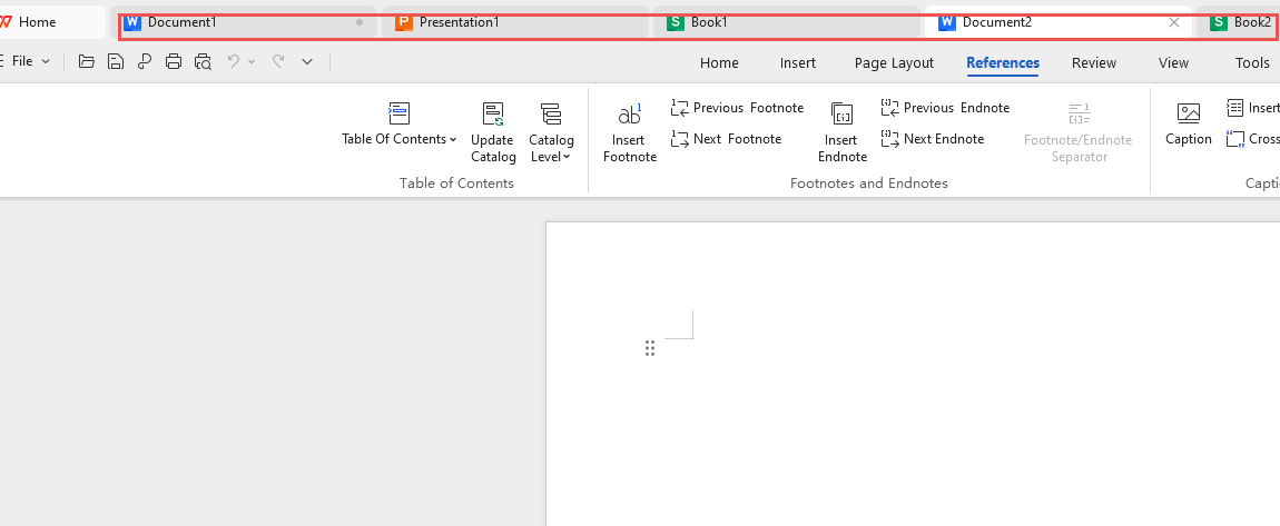 WPS Office: Multiple Files within the Same Window