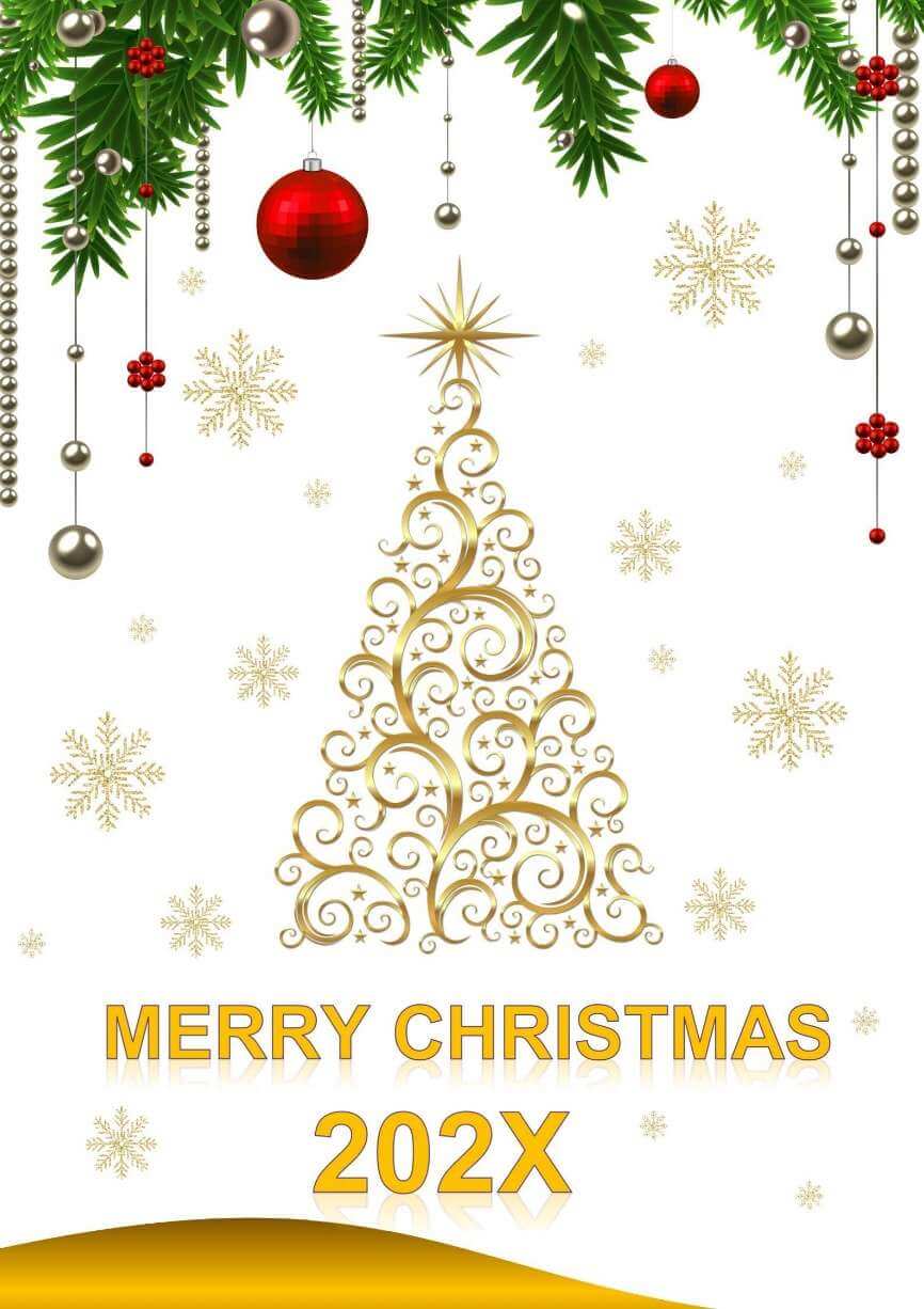 Yellow Winter Christmas Greeting Card