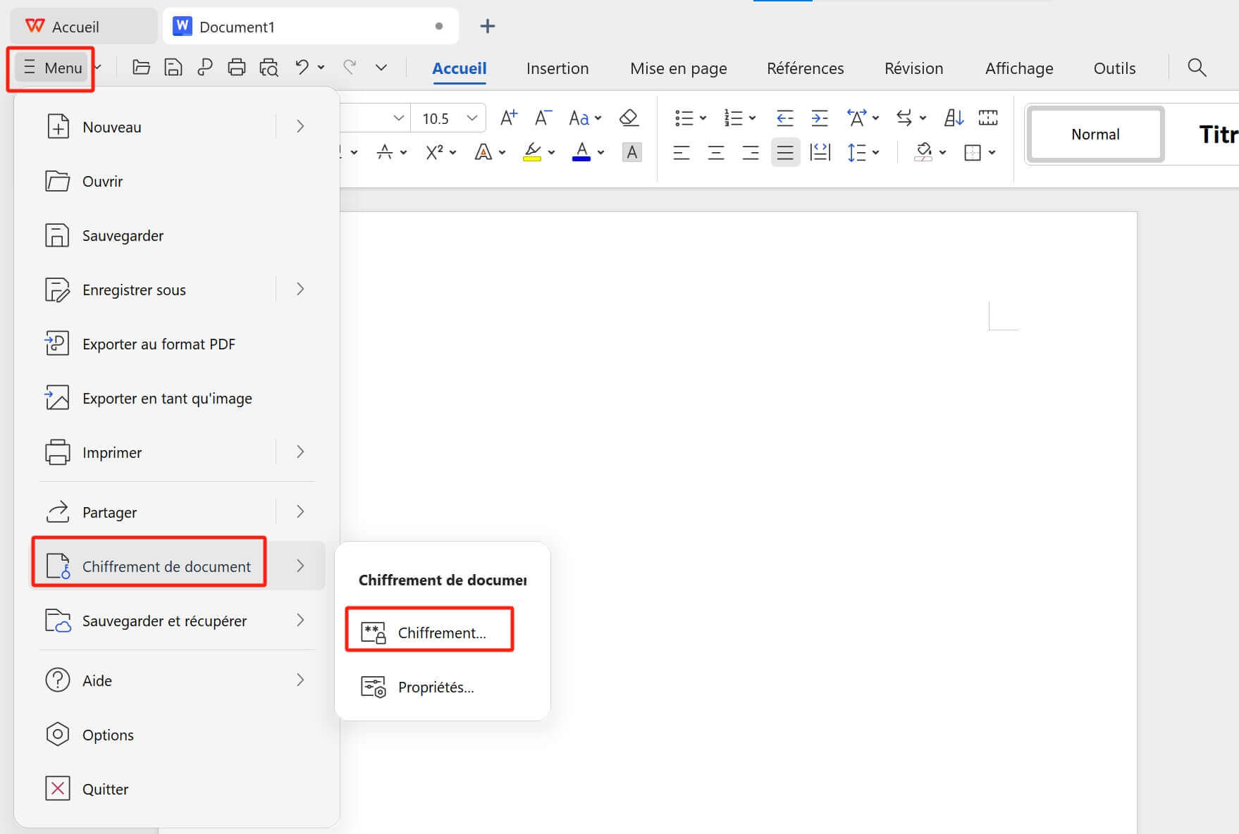chiffrement des documents