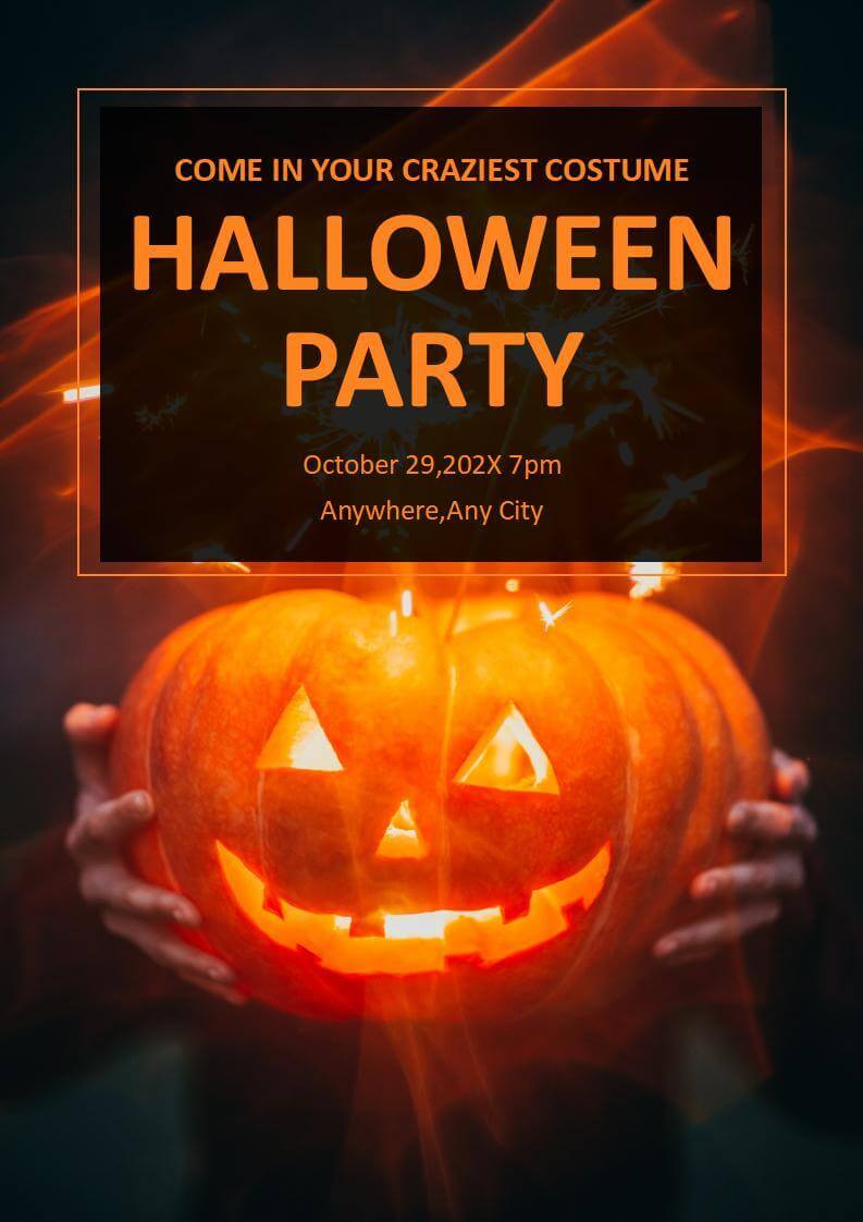 Orange Black Halloween Party Invitation