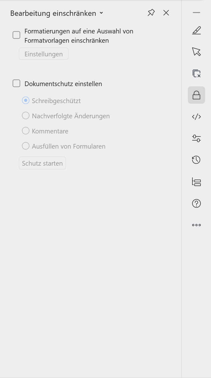 WPS Office-Bereich „Bearbeitung einschränken“
