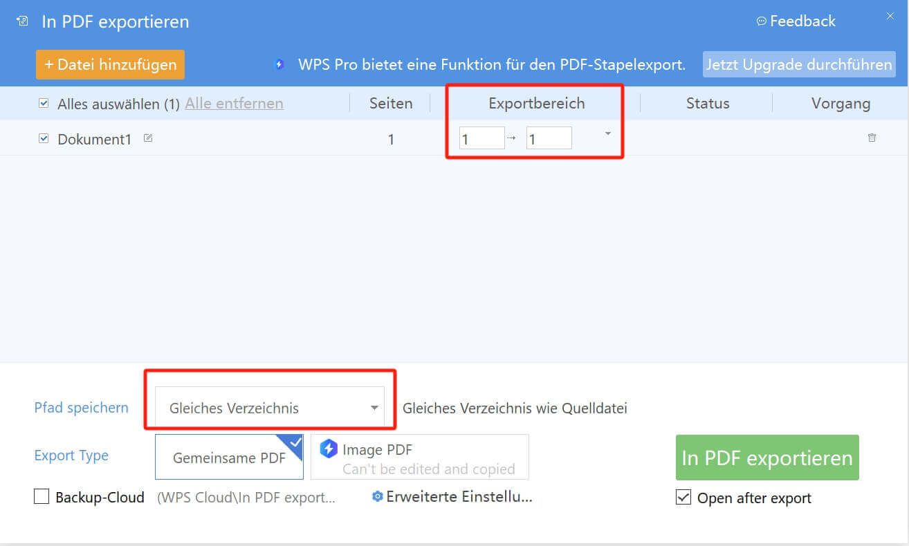  Optionen zum Exportieren in PDF