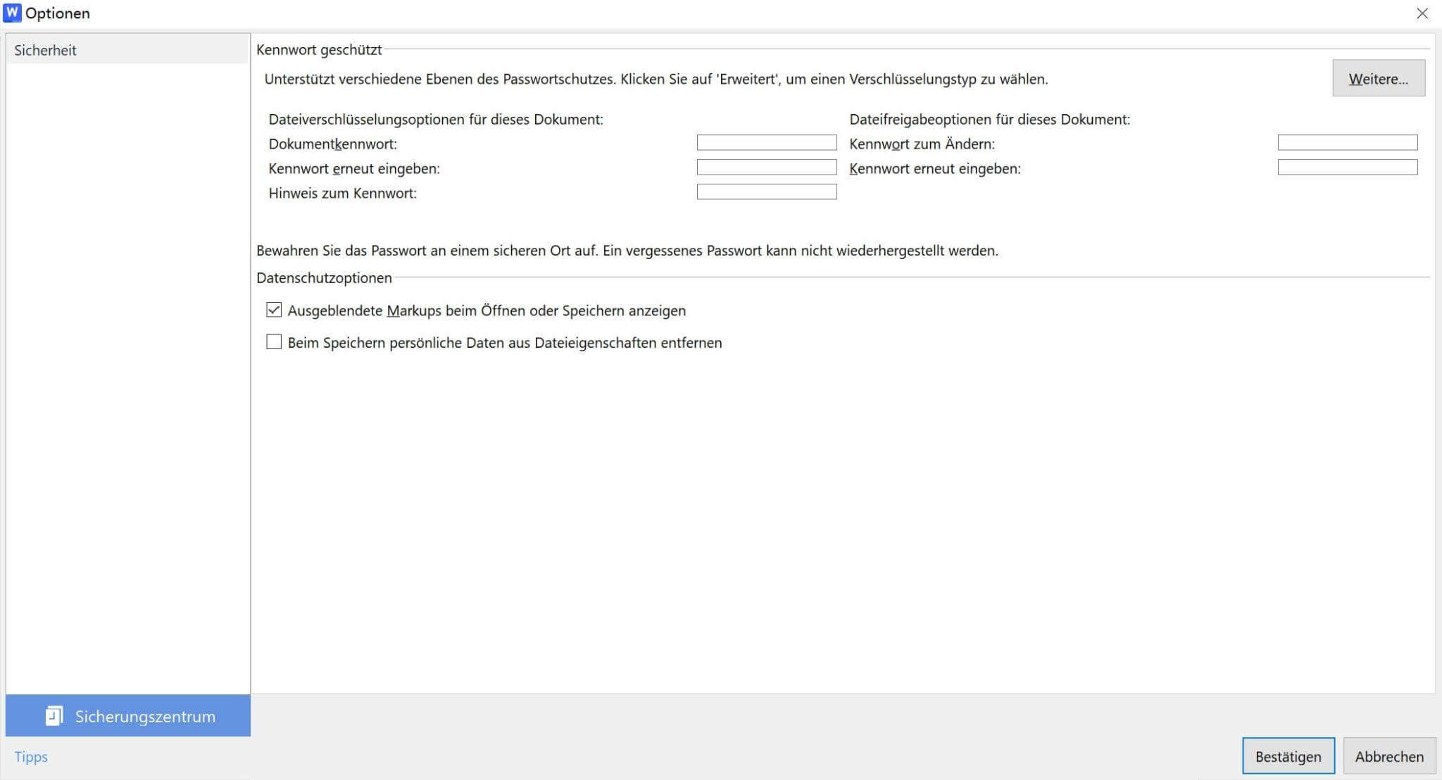 WPS Office-Dokument verschlüsseln