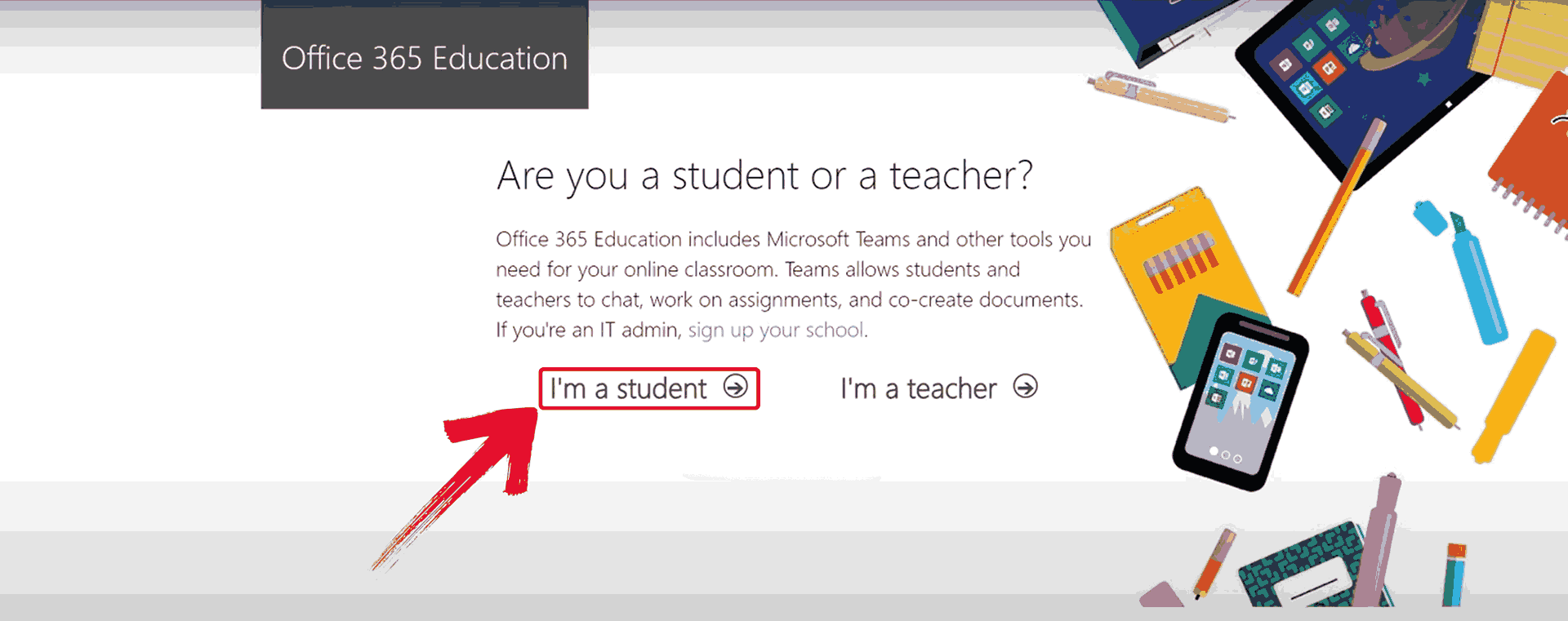 Choose Student Option