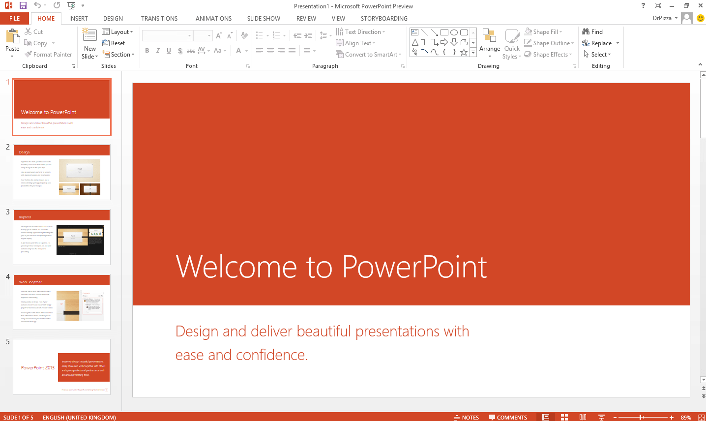  Microsoft PowerPoint 2021 User Interface