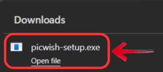 Click the setup file
