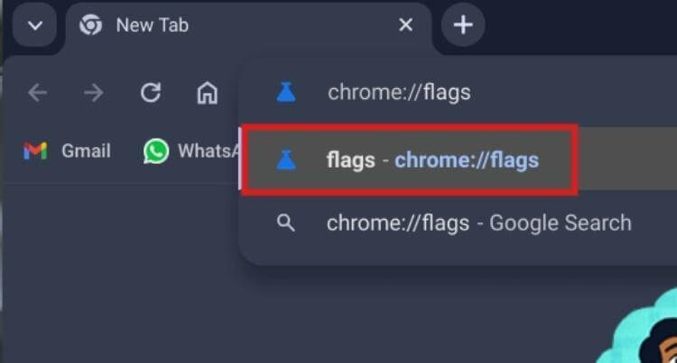 Skriv chrome://flags