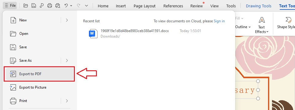 Saving the Document as PDF