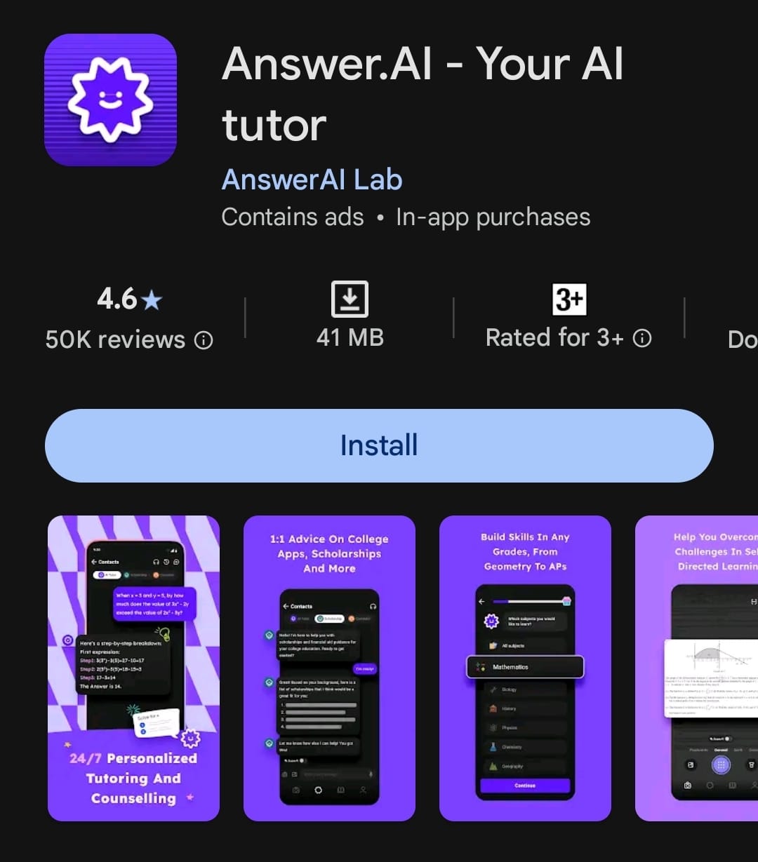 Google Play Store page