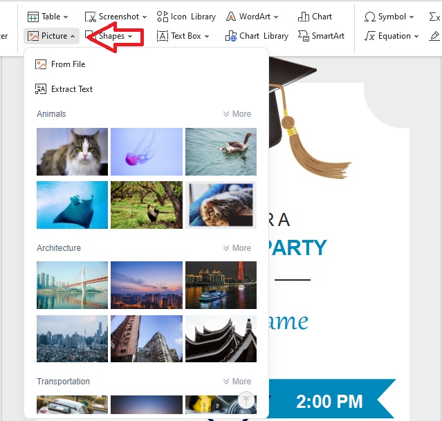 Adding Photos in Template