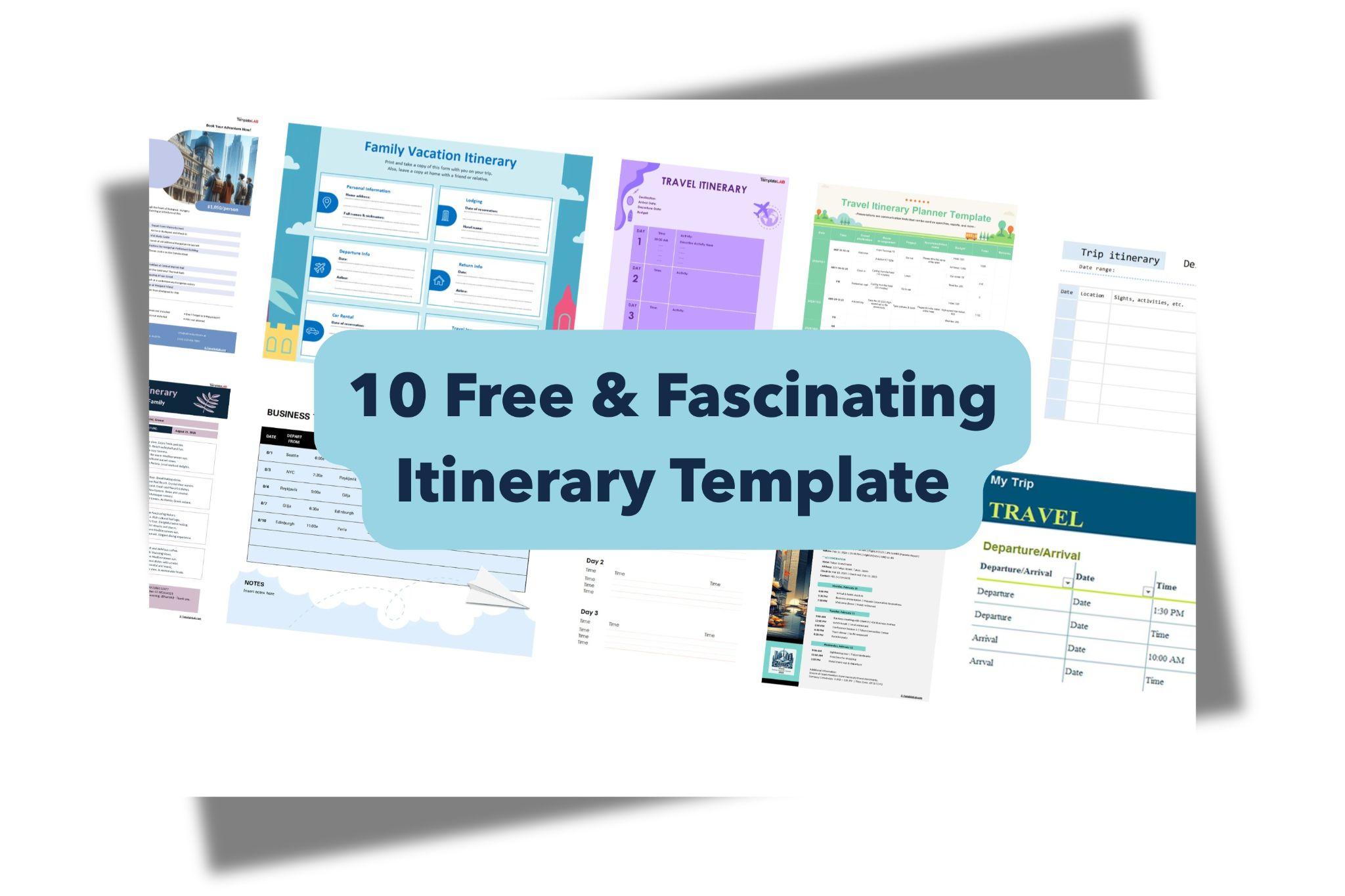 10 Free & Fascinating Itinerary Template [Download & Edit]