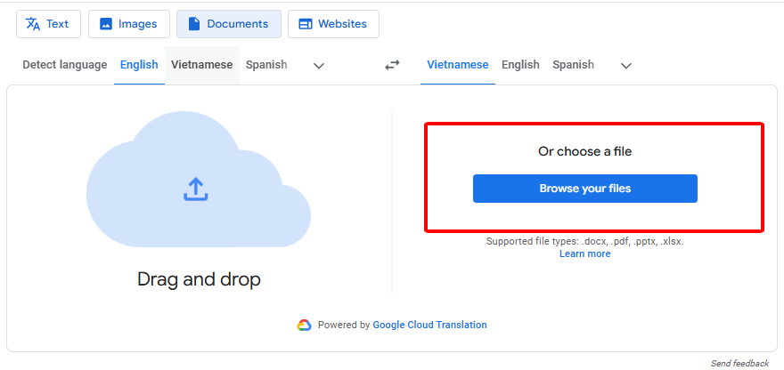 Type, paste text, or use voice/image input