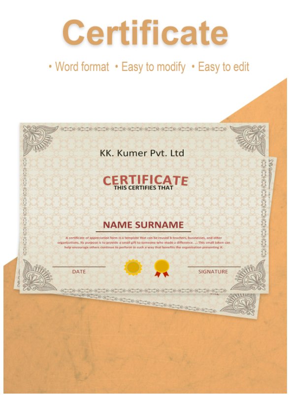 Vintage certificate template
