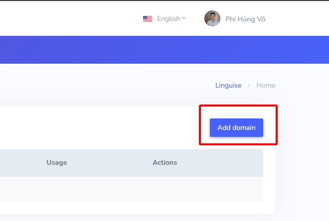 Add your website and select Bengali