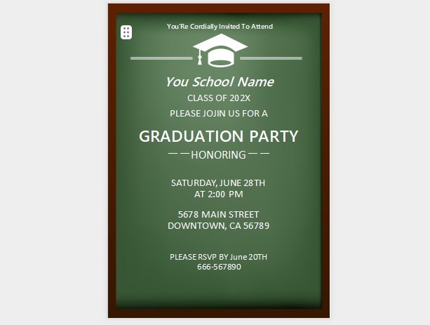  WPS Graduation Party Invitation
