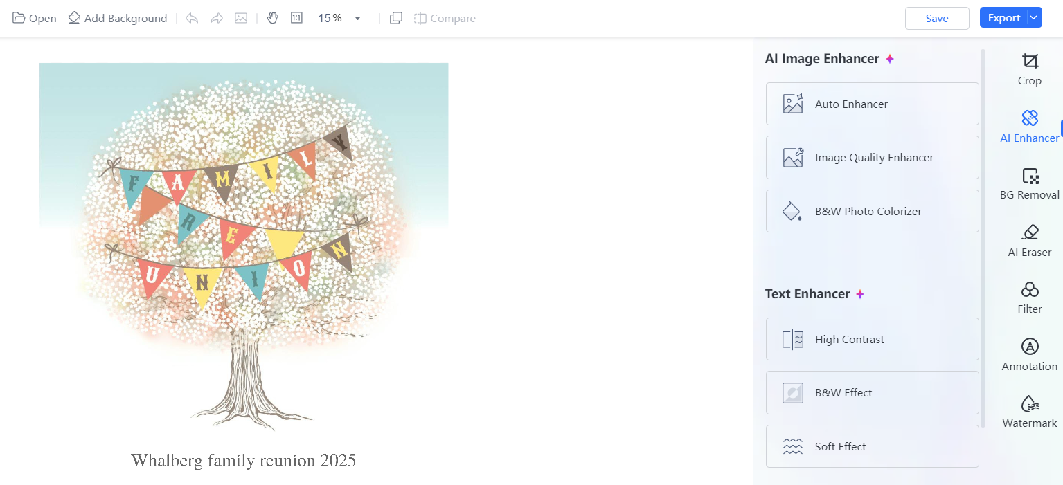 Use AI Image Enhancer to improve clarity