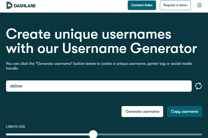 Navigate to “Tools” > “Username Generator”