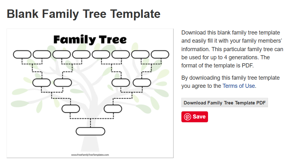 Blank Family Tree Template