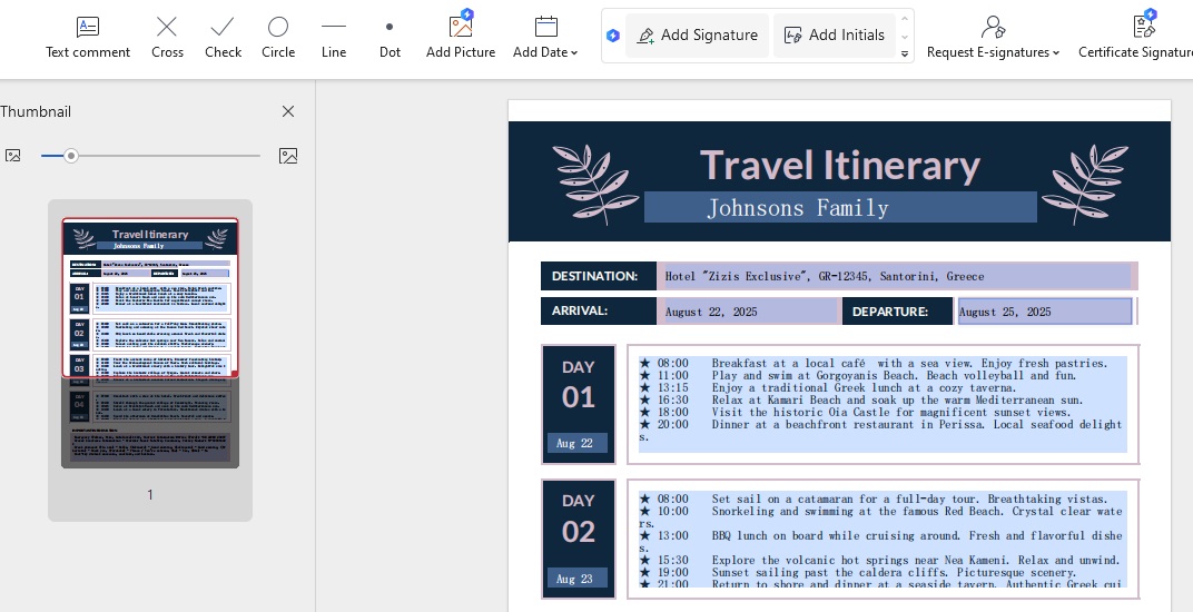 Opening the PDF Template