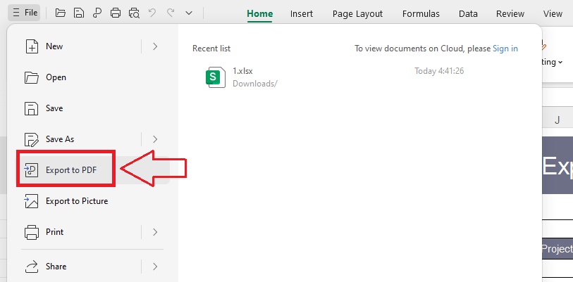 Exporting the Document