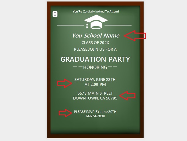Graduation Party Invitation Features