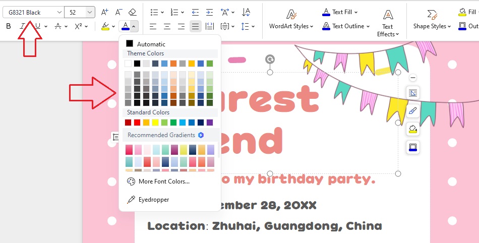 Formatting the Design