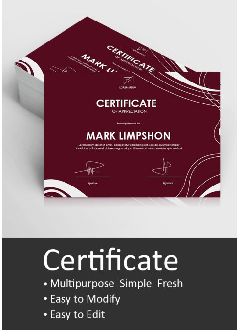 Elegant maroon certificate