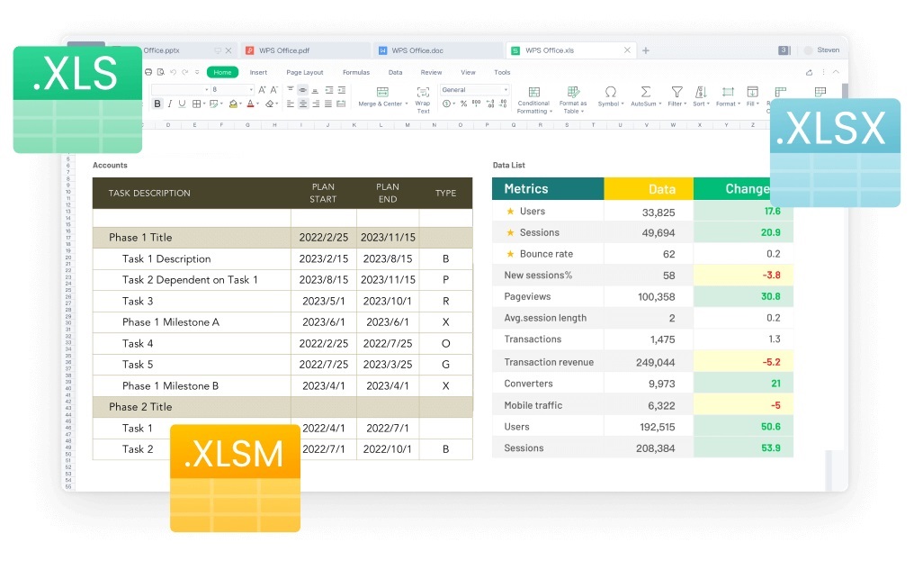 Compatible with .XLS, .XLSX Files