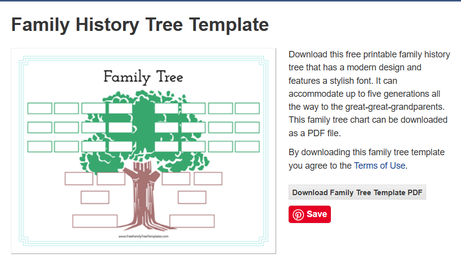 Family History Tree Template