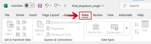 Karta Data v Excelu