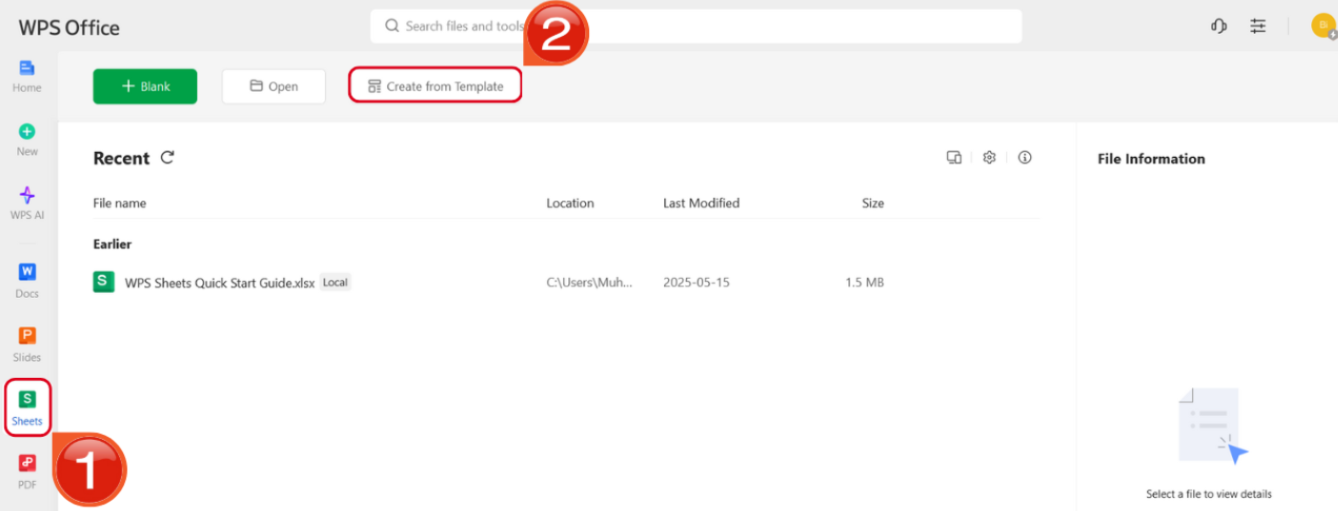 WPS Office Homepage Interface