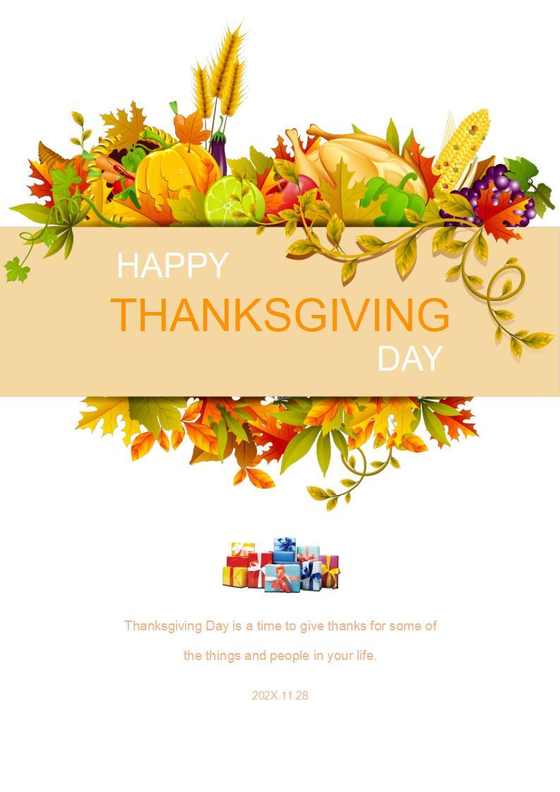 Colorful Thanksgiving Invitation Example