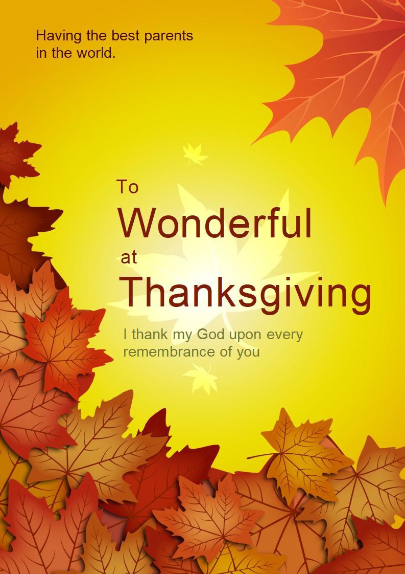 Yellow Nature Thanksgiving Template