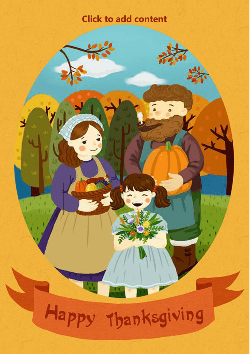 Cartoonish Thanksgiving Day Poster Example