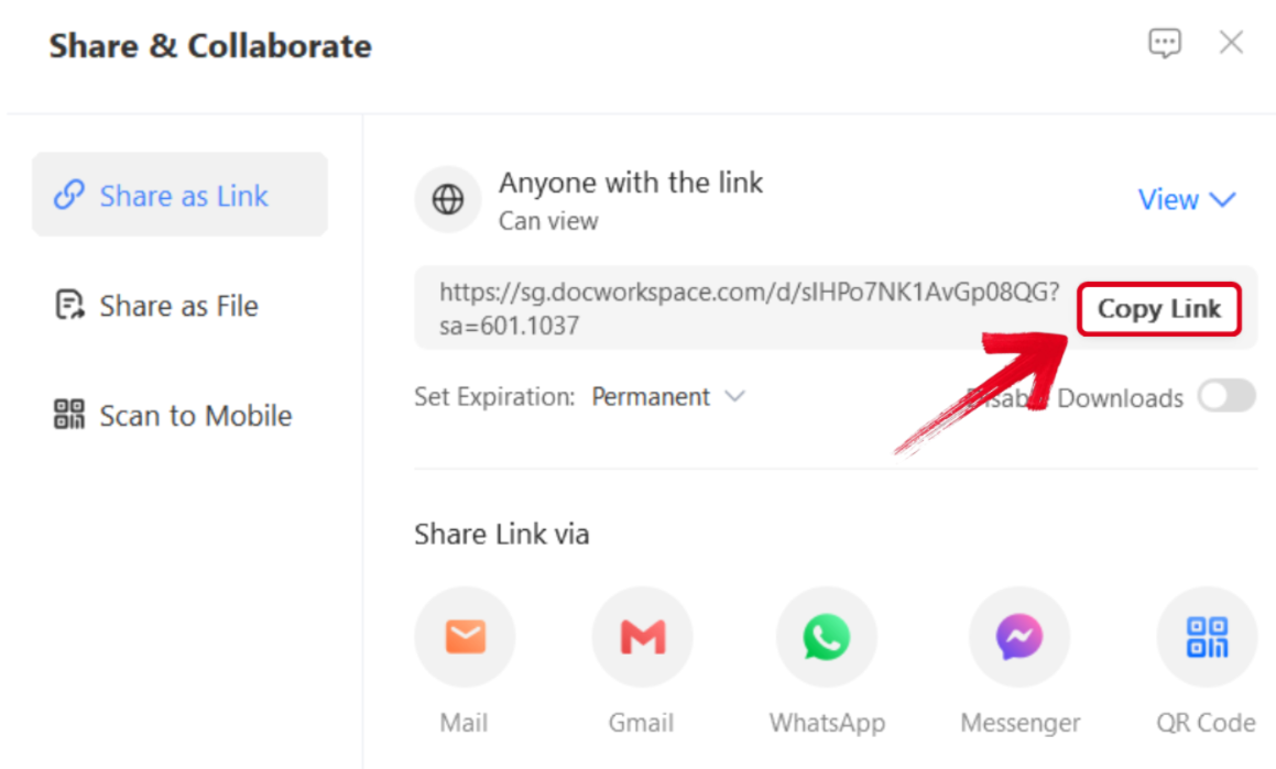Share & Collaborate Window WPS