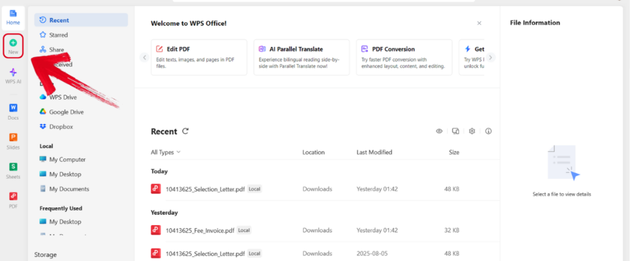 WPS Office Homepage