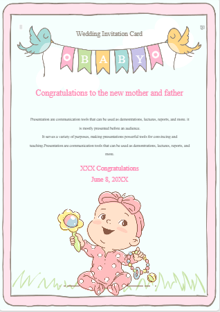 Newborn Baby Card Template