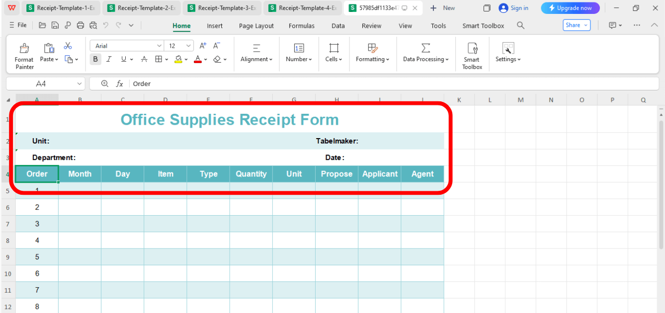 Editing template fields