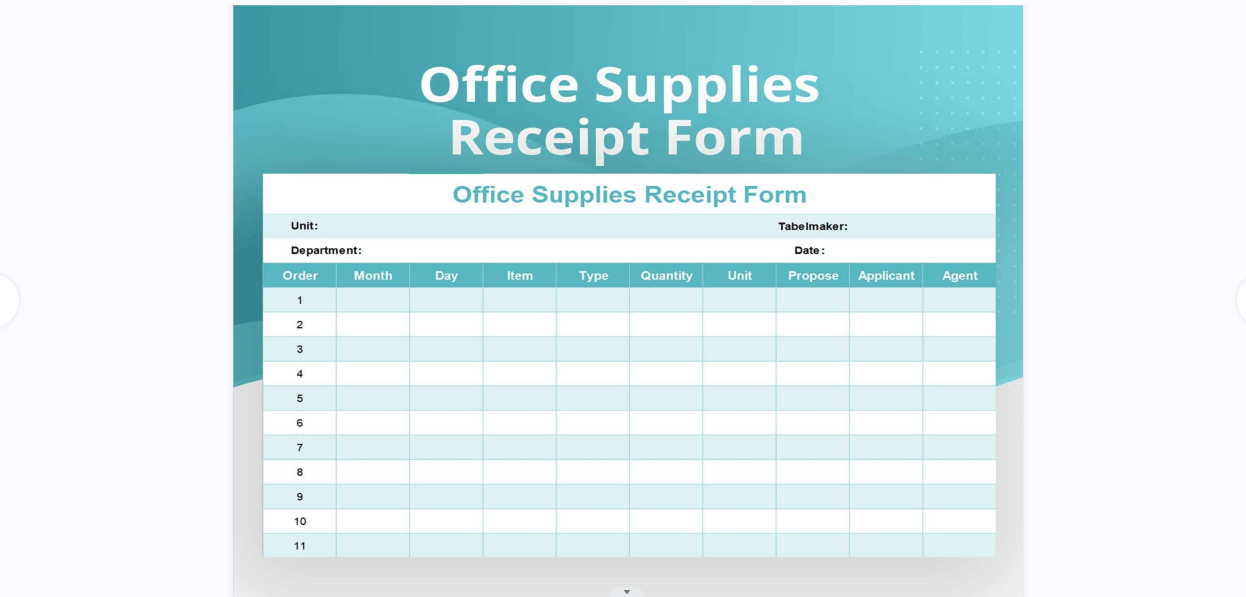 Office supplies form