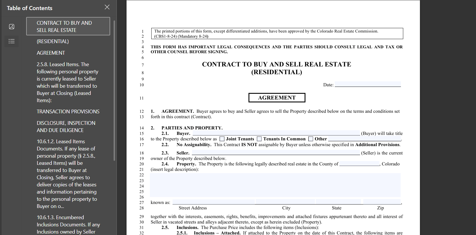  real estate contract free download, Colorado