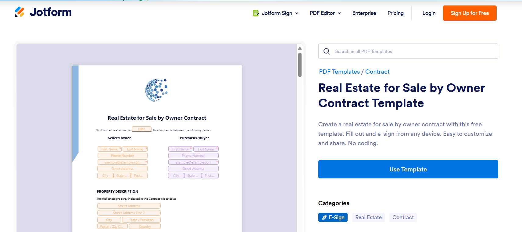  real estate contract for sale by owner, free download from jotfrom