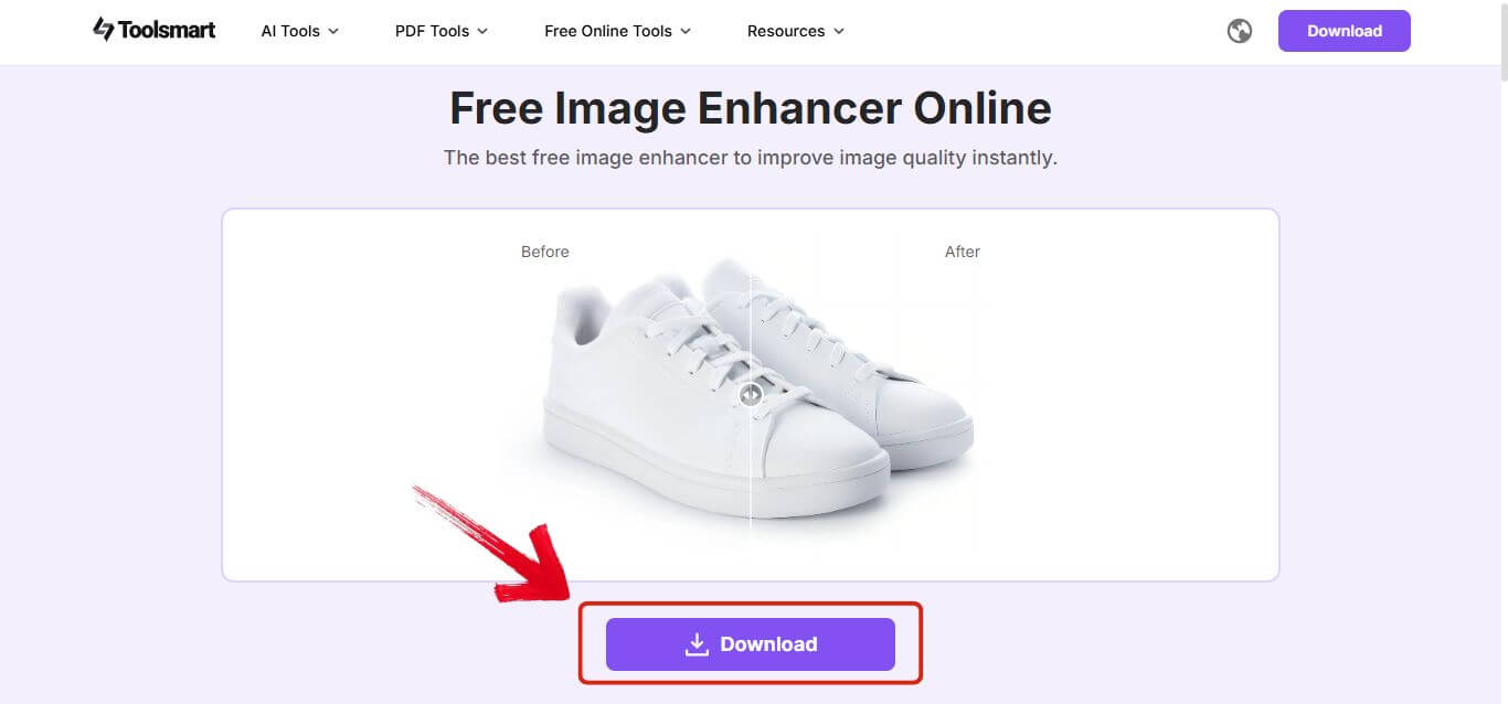 Download enhanced product photo